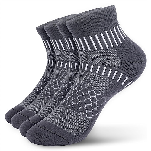 Herren 3 Paare Mehrfachpackungen Socken Laufsocken Freizeitsocken SchwarzWeißGrau Schwarz Farbe Geometrisch Urlaub Sport Outdoor Täglich Basic Mittel Frühling Herbst Mode Lässig Image