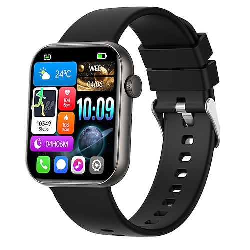 iMosi HW92 Smartwatch 1.9 Zoll Smartwatch Fitnessuhr Bluetooth Schrittzähler Anruferinnerung Schlaf-Tracker Kompatibel mit Android iOS Damen Herren Freisprechanrufe Wasserdicht Mediensteuerung IP 67 Image