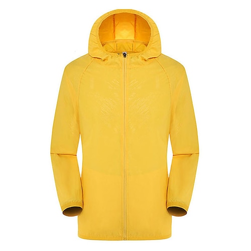 Herren Laufjacke Outdoorjacke Kapuzenjacke Tasche Langarm Oberteil Athleisure Frühling Herbst Einfarbig Wasserdicht Sonnenschutz Schnelltrocknend Leichte Kleidung Wandern Training sportlich Image