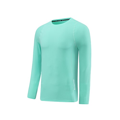 Herren Performance-Shirt Sport-T-Shirt Langarm Rundhalsausschnitt Oberteil Außen Schnelltrocknend Schweißableitend Geruchsneutralisierend Atmungsaktiv Frühling Herbst Nylon Schwarz Leicht Grün Rot Image