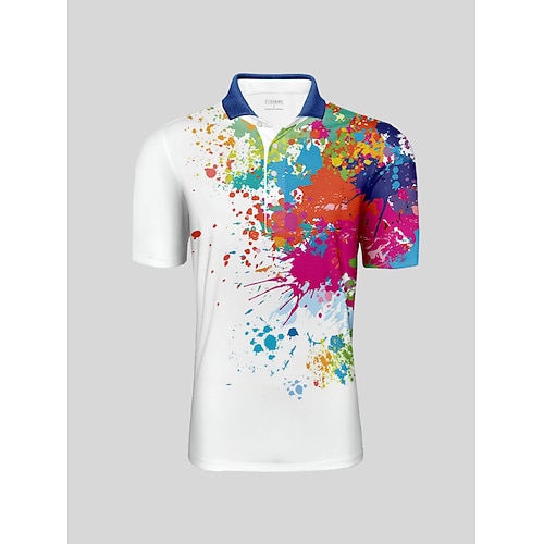 Herren Golf-Poloshirt Weiß Kurzarm Oberteil Golfkleidung, Kleidung, Outfits, Kleidung Image
