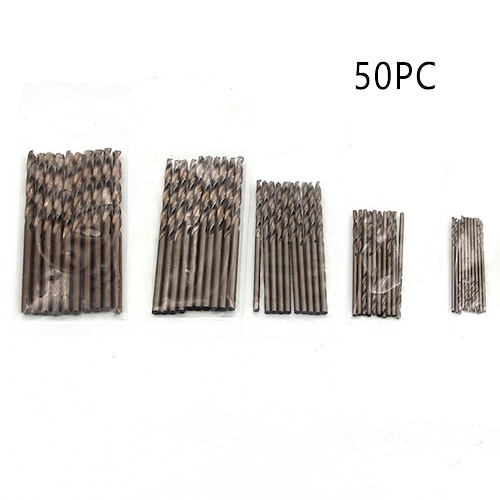 50 teile/satz kobalt m35 bohrer twist edelstahl spezialbohrer schnellarbeitsstahl metall lochbohrer 1mm-3mm Image
