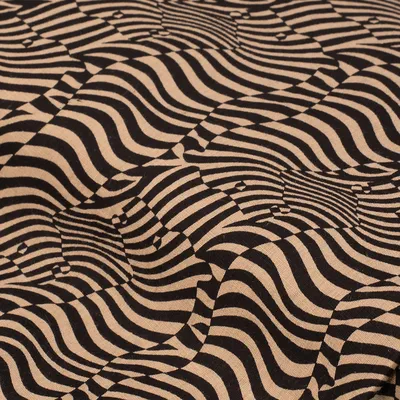 Leinenstoff Zebra, braun/schwarz Image