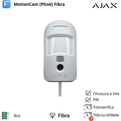 Ajax - 53771 - MotionCam (PhOD) Fiber asp, kabelgebundener Bewegungsmelder mit Image