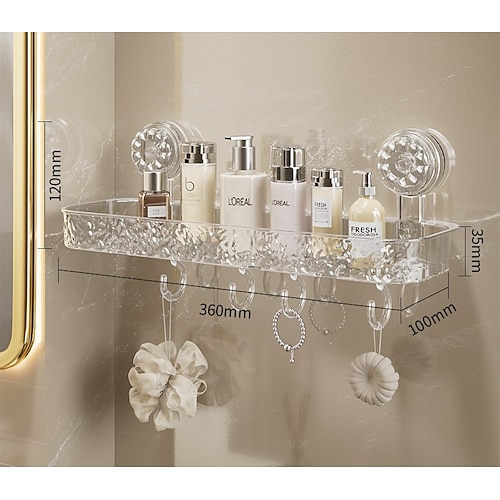 Étagère de rangement de luxe légère et sans perforation, étagère d'angle à ventouse, organisateur triangulaire de salle de bain, support mural sans perçage pour lavabo, pour articles de toilette et