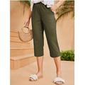 Femmes Grande taille Slacks Occasionnel Inspiré vintage Longueur mollet Taille haute Uni Le style rétro Confortable Micro-Élastique Sport Loisir Décontracté Quotidien Noir Vert Véronèse Blanc Ecru