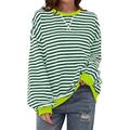 Blouse Femme Boutonné Graphique Rayé Vintage Tropical Élégante Manches Longues Col Ras Du Cou Tops Quotidiens Imprimé Bleu Fuchsia Orange Vert Été Printemps Automne