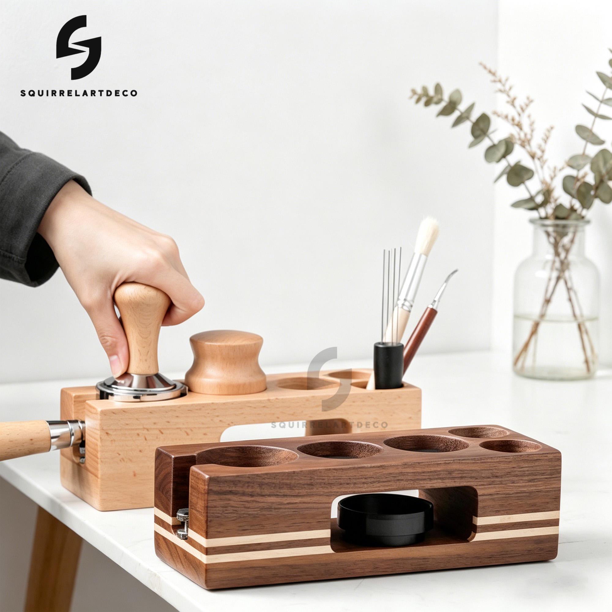 Proprietari di macchine da caffè espresso, Kit di accessori per espresso, Pressino per espresso da 51 mm e 58 mm in noce, Set completo di strumenti da