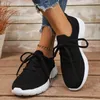 Schwarz Atmungsaktive Mesh Sport Schuhe Frauen Speing Herbst Slip Auf Plattform Turnschuhe Frau Plus Größe Weiche Sohle Casual Turnschuhe Weibliche