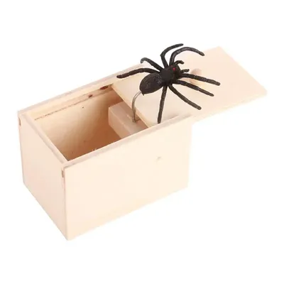 Spinne Box Trick Spinne Scare Box Holz Streich Box Überraschung Witz Streich Spielzeug Für Kinder Halloween Geschenk Spaß Spiel Büro Spielzeug Image