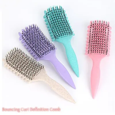 1PC Lockiges Haar Pinsel aushöhlen Curl Definieren Styling Pinsel Bart Kamm Styling Entwirren Pinsel Mehrzweck Hause Styling werkzeuge