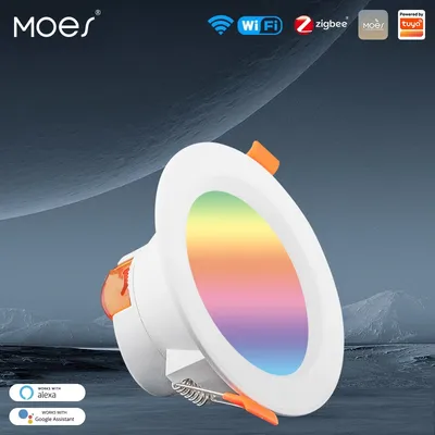 Moes wifi smart led down light zigbee dimmen runde strahler 7/10w rgb farbwechsel warmes kühles licht alexa google home vocie