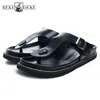 Neue Sommer Casual Strand Schuhe Herren Echtes Leder Sandalen Hausschuhe Liebhaber Klassische Kuh Leder Gladiator Sandale Männliche Größe 35-45