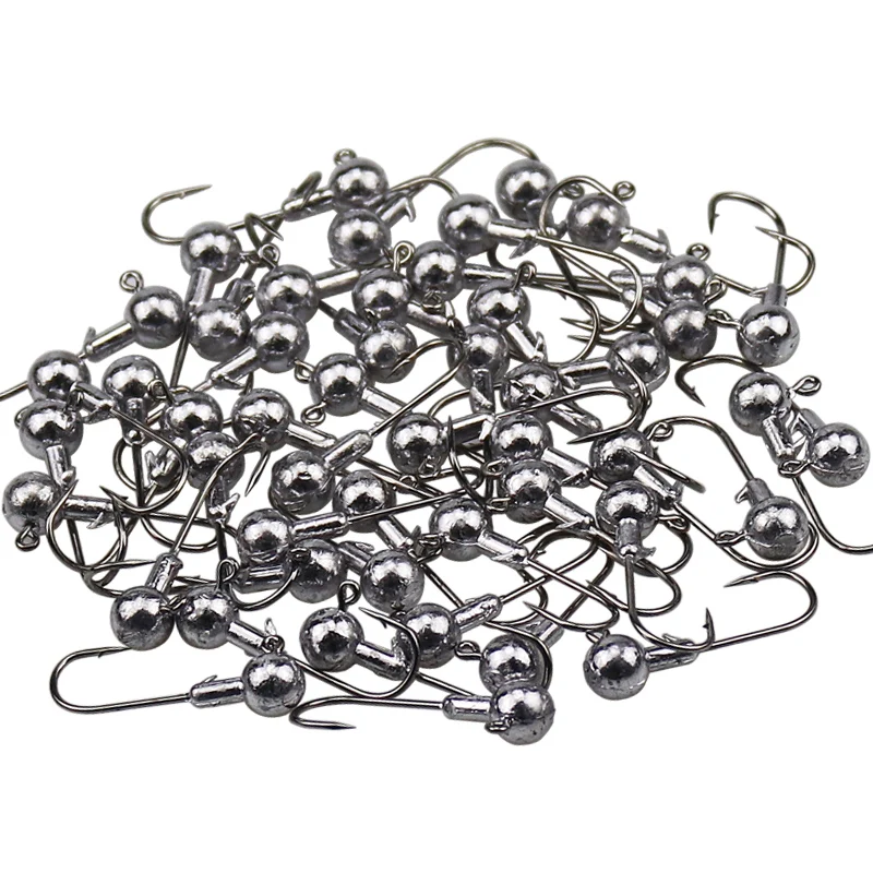 50PCS Jig Kopf Haken 1g 2g 3,5g Angelhaken für Weicher Köder Pesca Kurbeln Bass Rig angelgerät Waren Angelhaken Zubehör Ausrüstung Image