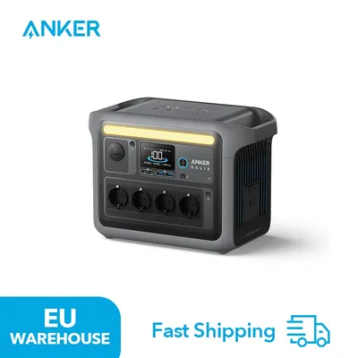 Anker Solix C1000 Portable Power Station, LiFePO4, 1800 W Solar Generator, 100% Charged in 58 Minutes with UltraFast Mode, LFP Power Station for Outdoor, Camping and Power Reserve (Optional Solar