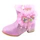 Generisch Winter Boots Boys Toddler Shoes Short Boots Girls Ankle Boots Cotton Shoes Princess Shoes Shoes Silver, pink, 3 UK