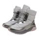 Leather Boots Women's Half Height Ankle Boots Women's with Heel Leather Slip On Boots Pointed High Heels Block Heel Half Boots PU Leather Chelsea Boots Festive Elegant Evening Shoes, gray, 7 UK
