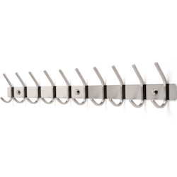 TOJ Living Wandgarderobe – 20 Haken – 78 cm – Edelstahl – Silber – Hakenleiste Image