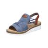 Keilsandalette RIEKER "Rieker Sandalen Textil", Damen, Gr. 40, blau (blau, braun), Textil, casual, Schuhe