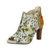 Schaftsandalette LAURA VITA "LAURA VITA Sandalen Leder", Damen, Gr. 39, gelb (gelb, silber), Leder, casual, Schuhe