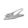 Ballerina STEVE MADDEN "STEVE MADDEN Ballerinas Lederimitat", Damen, Gr. 38, silber, Lederimitat, casual, Schuhe
