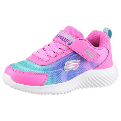Sneaker SKECHERS "BOUNDER", Kinder, Gr. 27, pink, Lederimitat, kontrastfarbene Details, casual, Schuhe, Freizeitschuh, wasserabweisend, Größenschablone zum Download Image