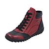 Schnürboots REMONTE, Damen, Gr. 39, rot (dunkelrot, schwarz), Leder, Lederimitat, kontrastfarbene Details, casual, Schuhe, Winterboots, Stiefelette, Boots mit wasserabweisender TEX-Membran