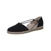 Riemchenballerina PAUL GREEN "Paul Green Ballerinas Nubukleder", Damen, Gr. 38,5, schwarz (schwarz, beige), Nubukleder, casual, Schuhe