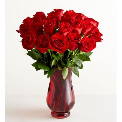 1-800-Flowers Flower Delivery Red Roses 24 Stems W/ Red Vase