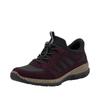 Slip-On Sneaker RIEKER "Ready2GO", Damen, Gr. 42, brombeere, schwarz, Nubuklederimitat, Textil, sportlich, Schuhe, Schlupfschuh, Halbschuh, Freizeitschuh, Slipper mit Schnellverschluss