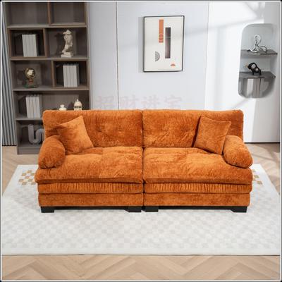 Two-seat Deep Chenille Sectional Sofa