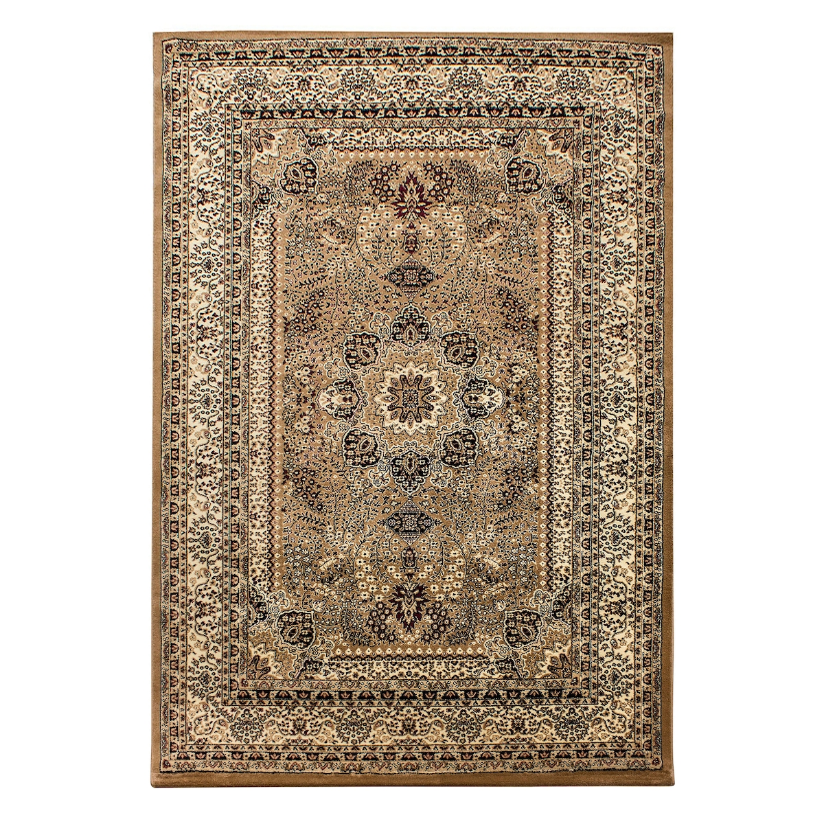 Orientteppich Kurzflor Polypropylen saugroboter Wohnzimmer Beige Rechteckig 120x170 | Kadima Design Image