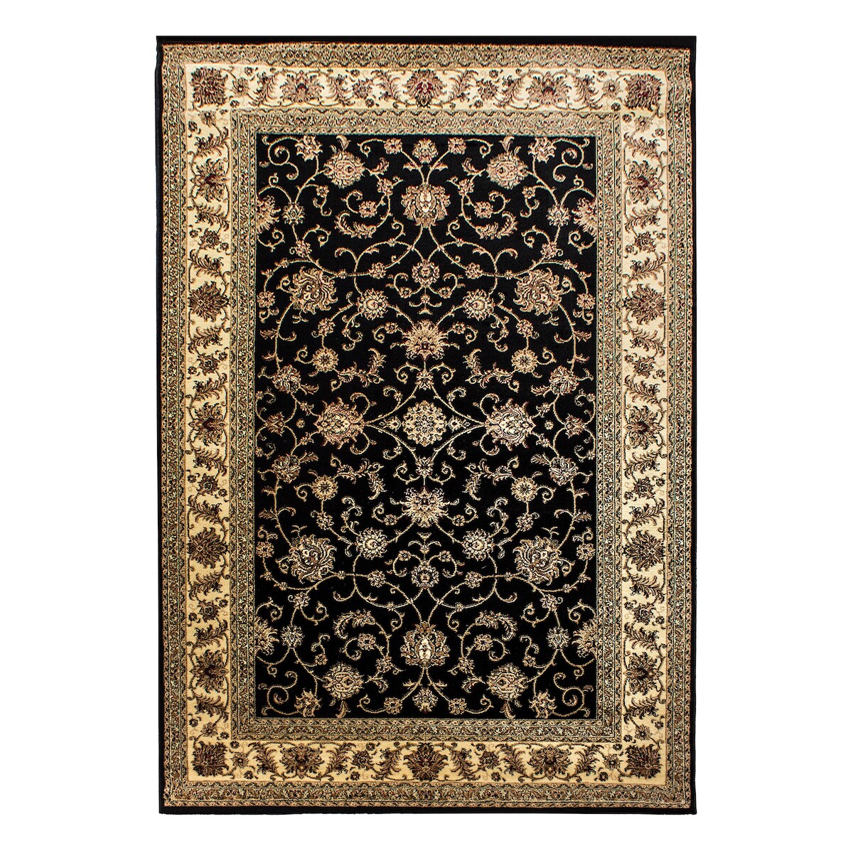 Teppich Wohnzimmer Orientalisch Pflegeleicht Waschbar Strapazierfähig Schlafzimmer OEKO-TEX Schwarz 240x340 cm – ALETSCH von Kadima Design Image