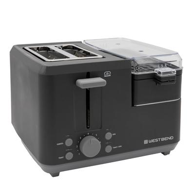 West Bend 78500 2 Slice Toaster w/ Egg Cooker & Meat Warmer, Black, 120 V