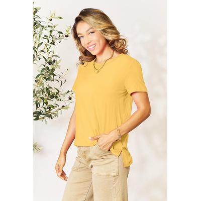 Basic Bambus Rundhalsausschnitt Kurzarm T-Shirt Image