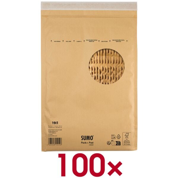 Mailmedia Papierpolster-Versandtasche SUMO® SU1519 ohne Fenster 75 Stück 315 × 445 mm braun, 31.5x44.5 cm