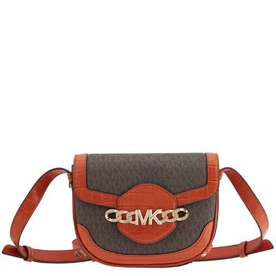 Hally Signature Logo-Print Saddle Crossbody Bag