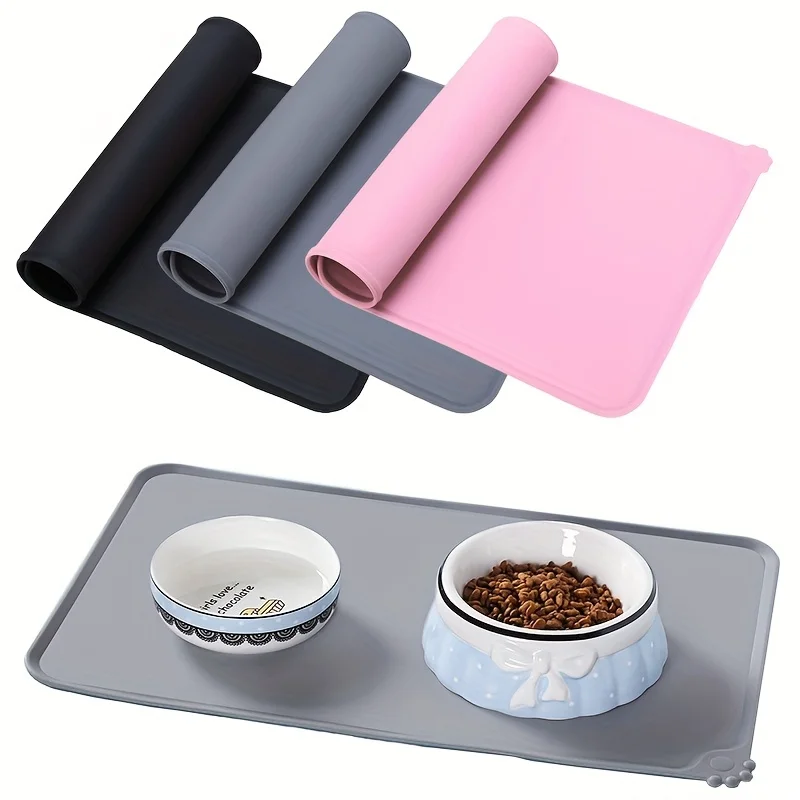 Bol pour animaux de compagnie tapis de nourriture Silicone chien chat tapis d'alimentation antiadhésif étanche nourriture pour animaux de compagnie coussin d'alimentation plateau d'alimentation pour