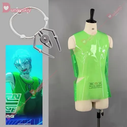 ALIEN STAGE-Tour de cou rond 7 Blink Gone Till, collier d'accessoires de costume de cosplay, vert métallique, haut de performance, décor de fête de Noël