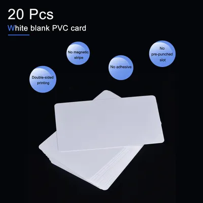 20-100Pcs Blank PVC Cards for ID Badge Printers Graphics Quality White Plastic PVC Cards CR80 10 Mil (CR8010)