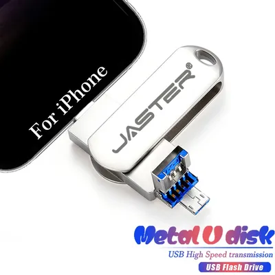 Telefon USB-Flash-Laufwerk 256 GB externer Speicher 128 GB 64 G 32 G 16 G für IPhone IPad Android Android USB 3in1 Pendrive Geschenk USB-Stick Image