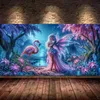 Rosa Flamingo Elf Große Größe Diy Diamant Malerei Bunte Waldtiere Vögel Voller Diamanten Stickerei Bilder Mosaik Kunst
