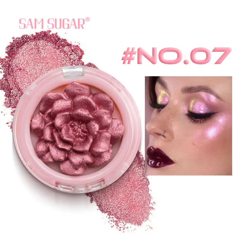 Professionelle 3D-Rosen-Highlighter-Make-up-Palette, Gesichtskonturierung, Bronzer, Schimmer, glänzend, hell, Kosmetik, Schönheit