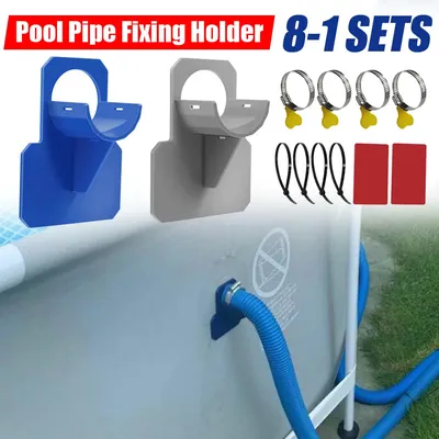 1–8 Stück Schwimmbad-Rohrbefestigungshalter, unterstützt für Intex oberirdische Pools, 30–38 mm Schlauchauslass-Halterung mit Krawattenklemme