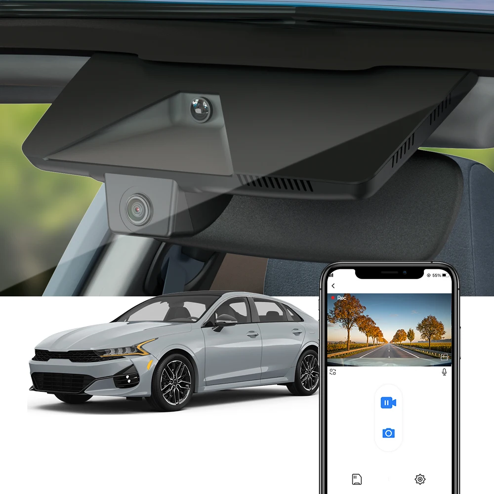 Fitcamx 4K Dash Cam für 2025 2026 Kia K4, nahtloses Design, hochauflösender 2160P-Fahrzeugrekorder, Loop-Aufnahme, integriertes WLAN Image