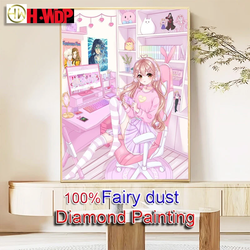 Volle Kristall Diamant Malerei Kits Shop Mädchen Bild Mosaik Stickerei Wand Kunst Handwerk 5D DIY Diamant Kunst Volle Fee Staub Dekor Image