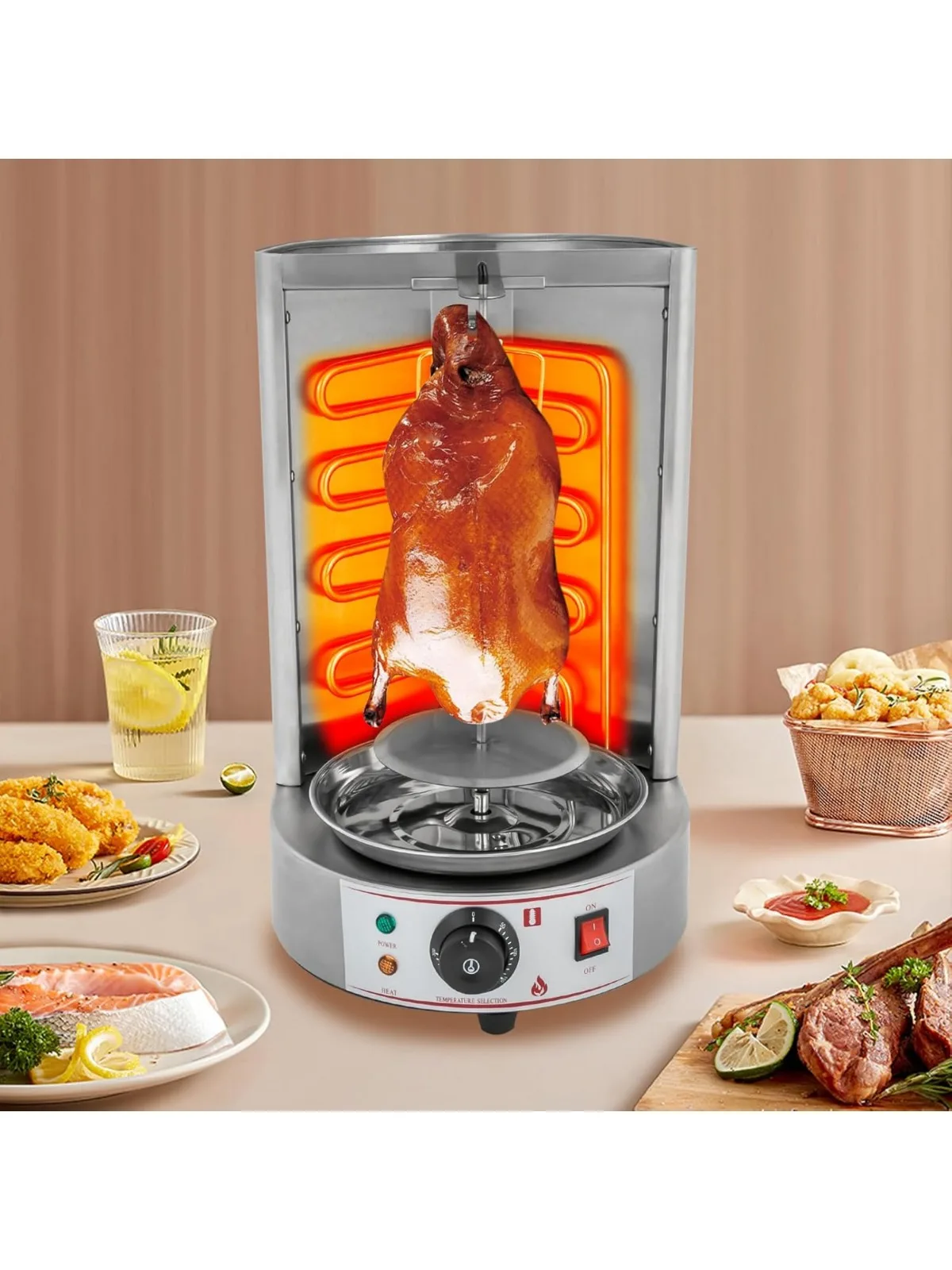 Vertikaler Gasgrill, 220 V, Huhn, vertikaler Grill, rotierende Grillmaschine, automatischer Grill für Haushalt oder Gewerbe Image