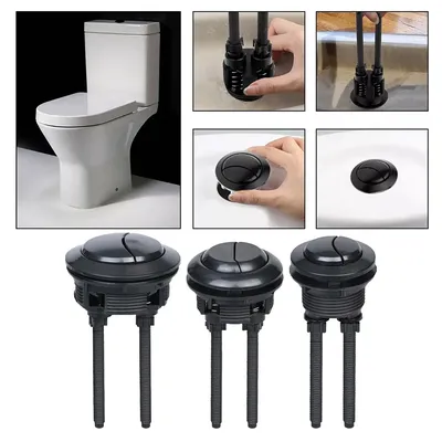Black Toilet Flush Button 38mm Dual Flush Toilet Water Tank Valve Round Head Toilet Button For Home Bathroom Hotel
