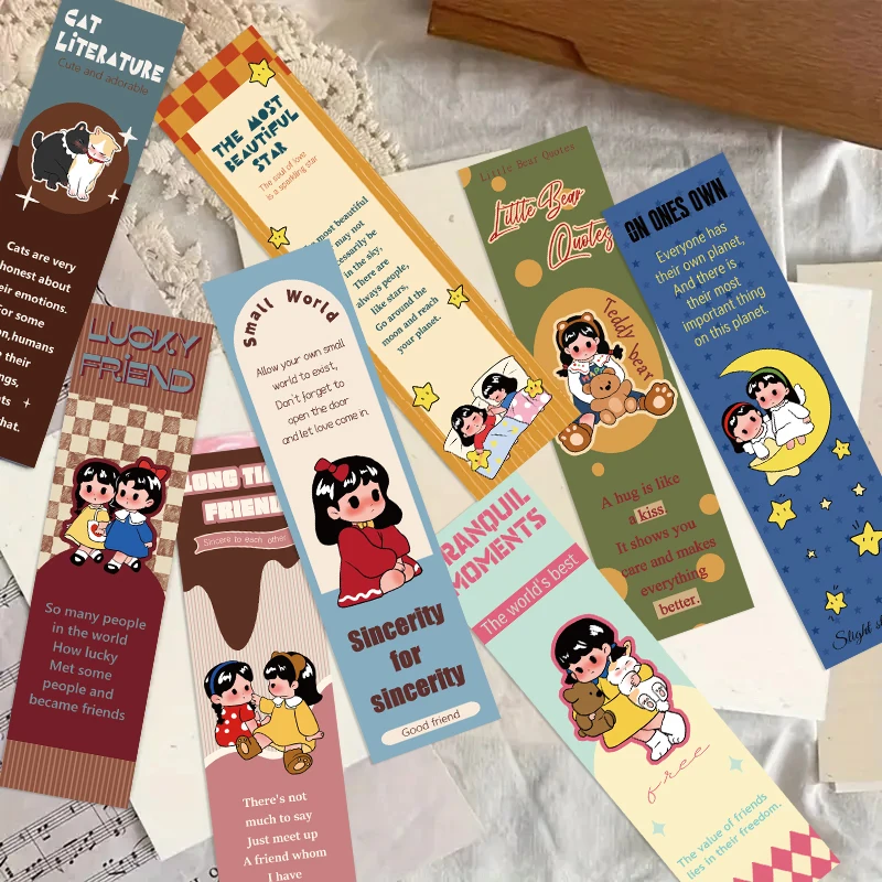 30 Stück Doro Girl Retro-Lesezeichen, dekoratives Handbuch, Bücher, Lesen, Beschriftungskarten, Geschenk, Nachrichtenkarten Image