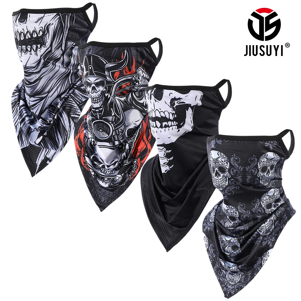 Sommer Atmungsaktive Bandana Schädel Gedruckt Schal Sonnenschutz Schnell trocknende Gesichts Abdeckung Wiederverwendbare Maske Hals Gamasche Halloween Geschenk Image